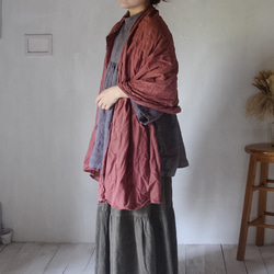 草木のcotton shaw 小豆色（あずきいろ）／インド茜染め - ストール