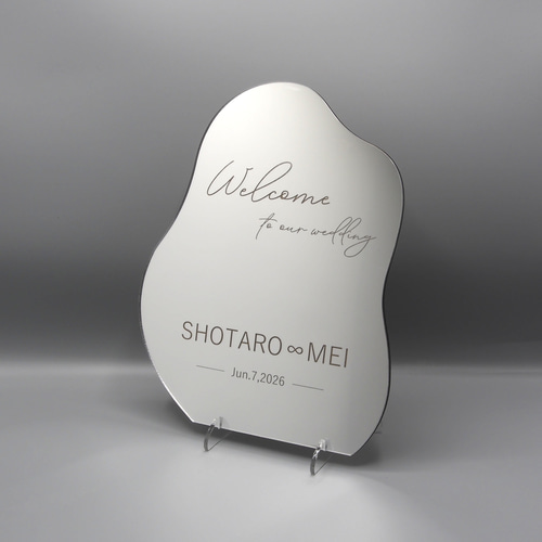 販売再開＞ウェルカムミラー≪ウェーブ形≫／ウェルカムボード