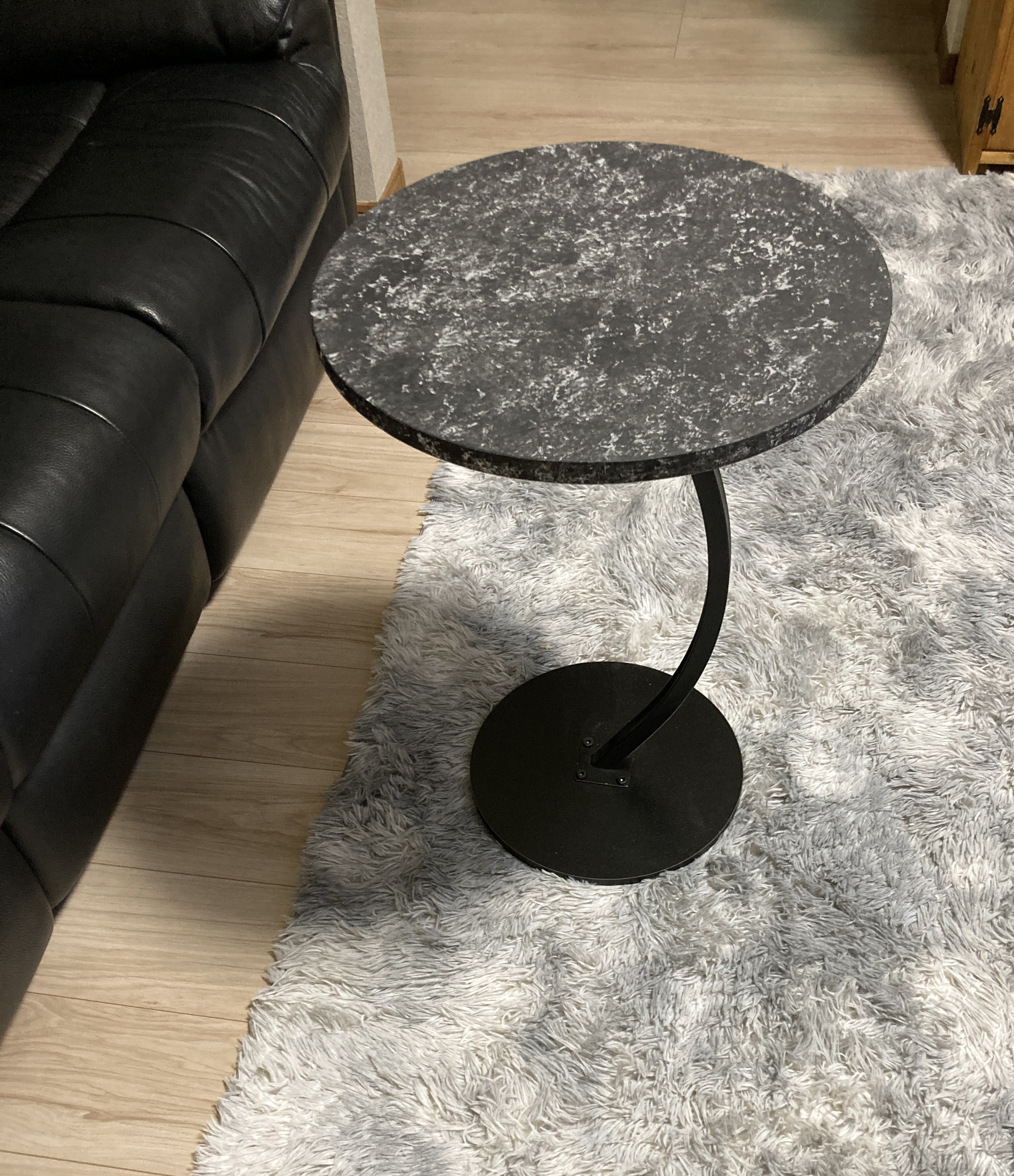 ★【受注製作】★ブラックストーン柄☆石目★モルタル★サイドテーブル★店舗☆