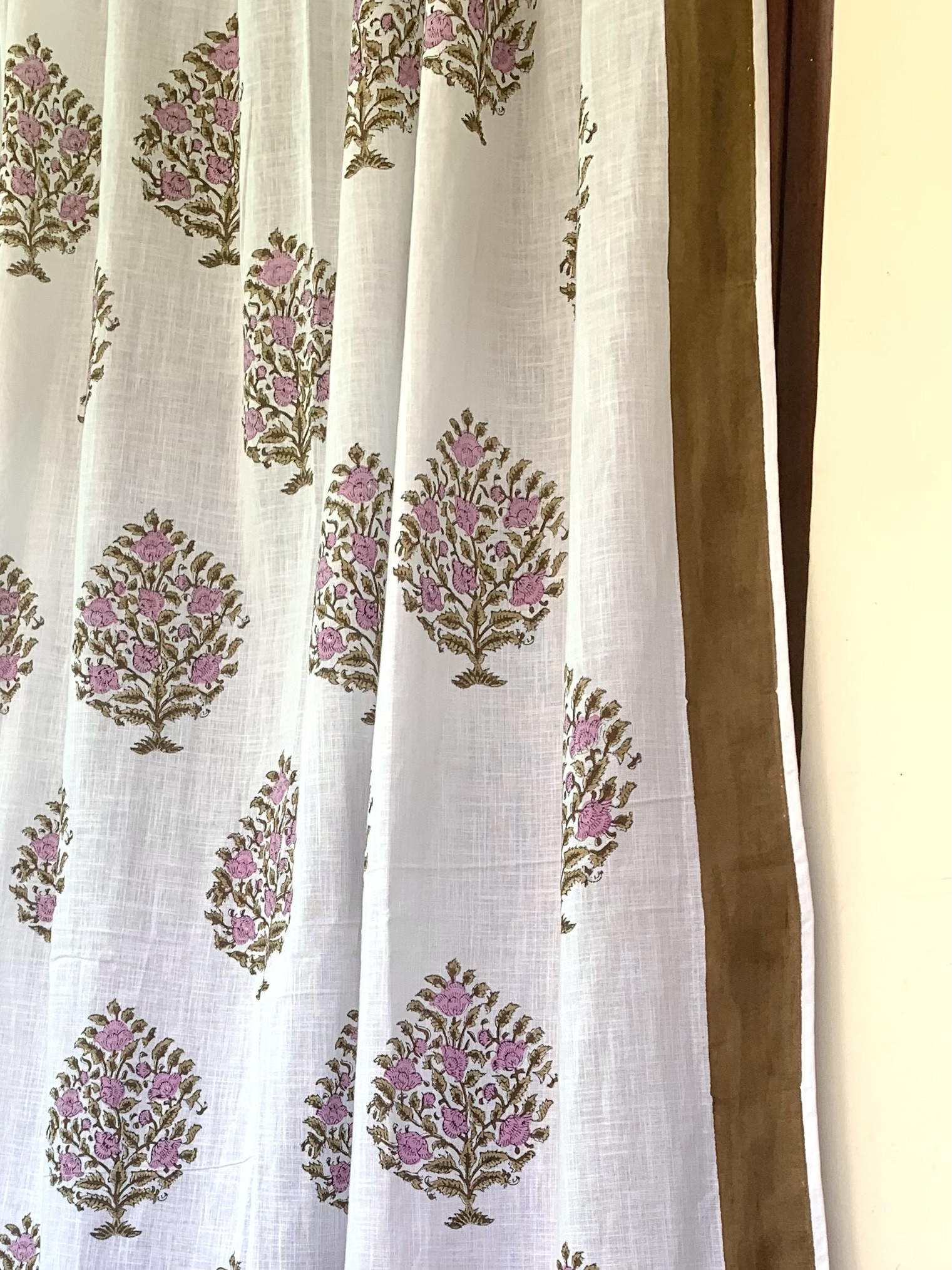 コットンリネン ブロックプリント カーテン "mughal"