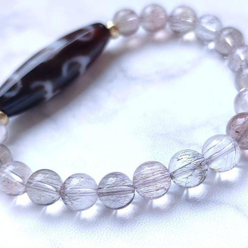 ◇五福臨門天珠とスーパセブンのパワーストーン ブレスレット