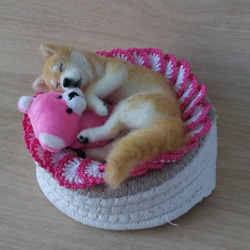 羊毛フェルト 黒柴犬さん お座り 柴犬 羊毛フェルト はなちよ 通販