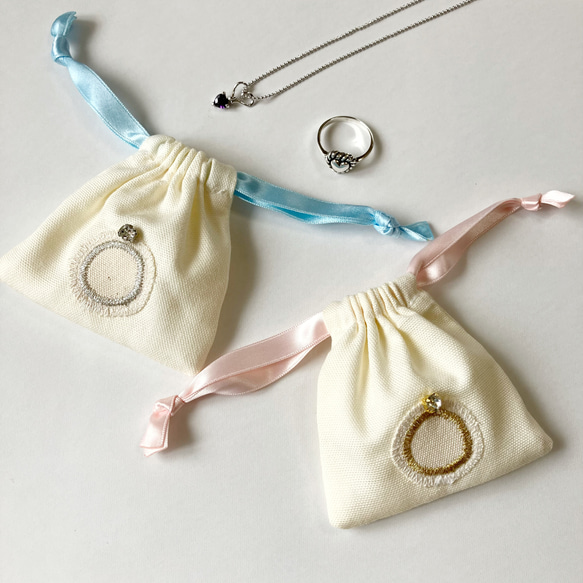 小さなアクセサリー巾着　2点セット 1枚目の画像