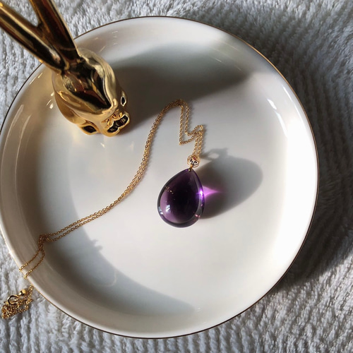 K18天然アメジスト ペンダント トップ/未使用品 天然】アメジスト ペンダントトップ k18 4.4g
