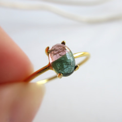 WINGS★バイカラートルマリンレインボー★リングオーダー HANDMADE】バイカラートルマリンリング 14.2ct キャンディリング K18