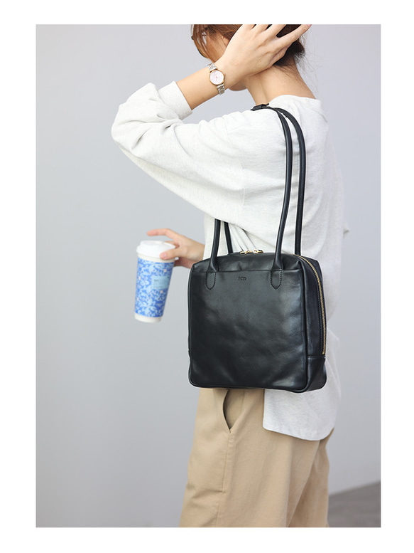 【限時特價】大容量柔軟真皮手提包 | 超大容量 &amp; 優雅設計 | 母親節或生日禮物的完美之選（5種顏色可選） 第6張的照片