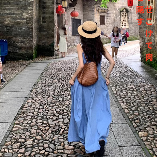 今年は超人気旅行に女装2025夏新型ブルー海辺リゾートビーチワンピース  