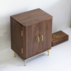 Hana　ジュエリーボックス　5段引き出し　アクセサリーケース木製　大容量 名入れ可】5段大容量ジュエリーボックス｜天然木（ウォールナット