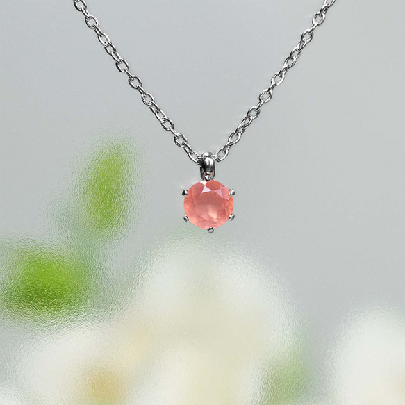 ロードクロサイト ネックレス　4mm☆サージカルステンレス 1枚目の画像