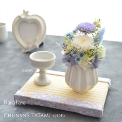 お供え花＆ミニ畳set〖青海波桜×ホワイトブルー〗｜ペット供養・手元供養・お仏壇用・お悔やみの贈り物 10枚目の画像