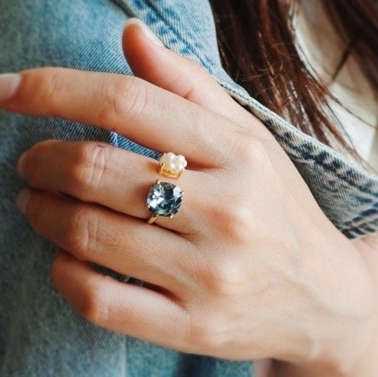 デニムブルー  Éclat ring（エクラリング）  /オープンリング フリーサイズ