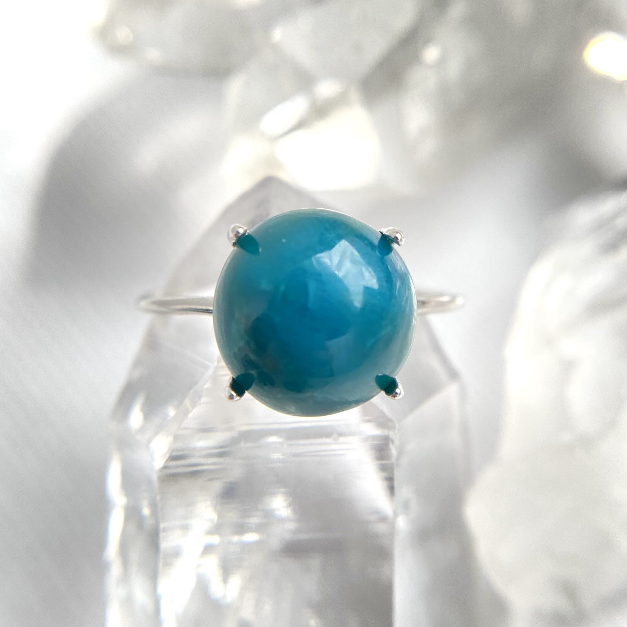 天然ジェムシリカシルバーリング （選べるサイズ）アリゾナ州産原石から磨きました！