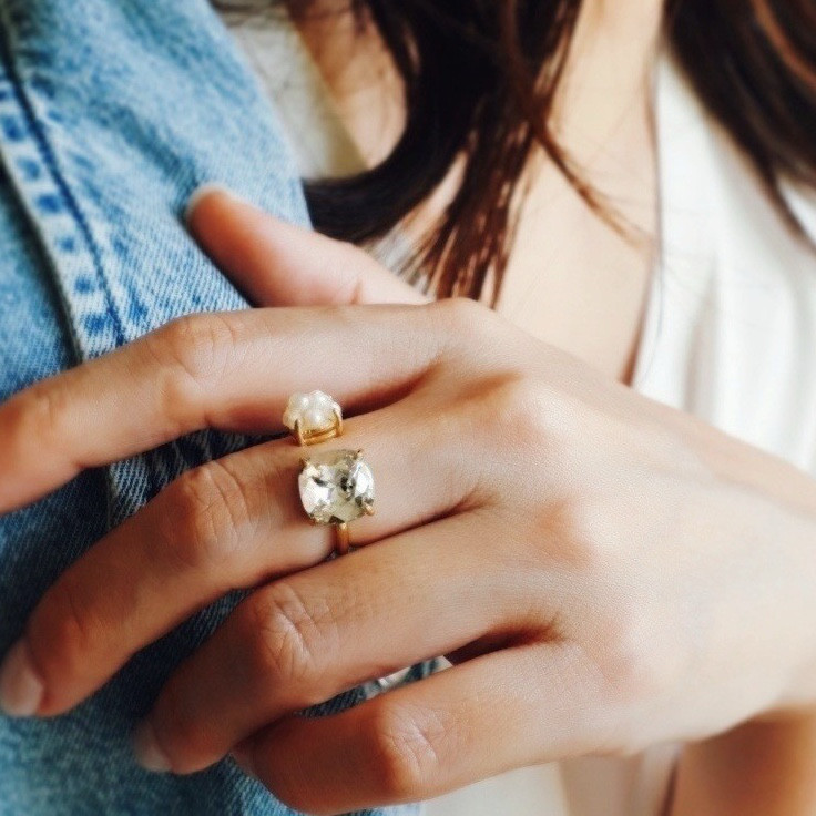 クリアシルバー  Éclat ring（エクラリング）   /オープンリング フリーサイズ 春夏