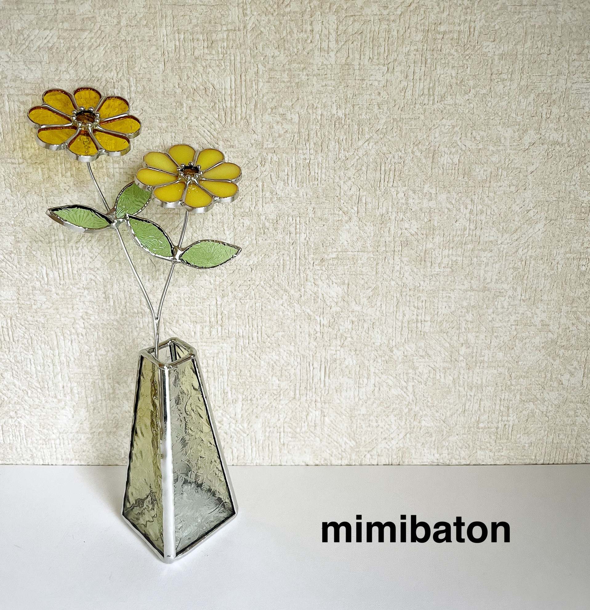 新品登場 再販】⚫︎受注製作⚫︎mimibaton＊ステンドグラスフラワー フラワー・リース