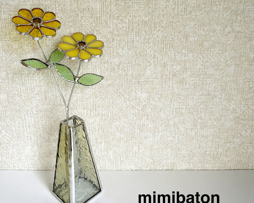 もらって嬉しい出産祝い 再販】⚫︎受注製作⚫︎mimibaton＊ステンドグラスフラワー フラワー・リース