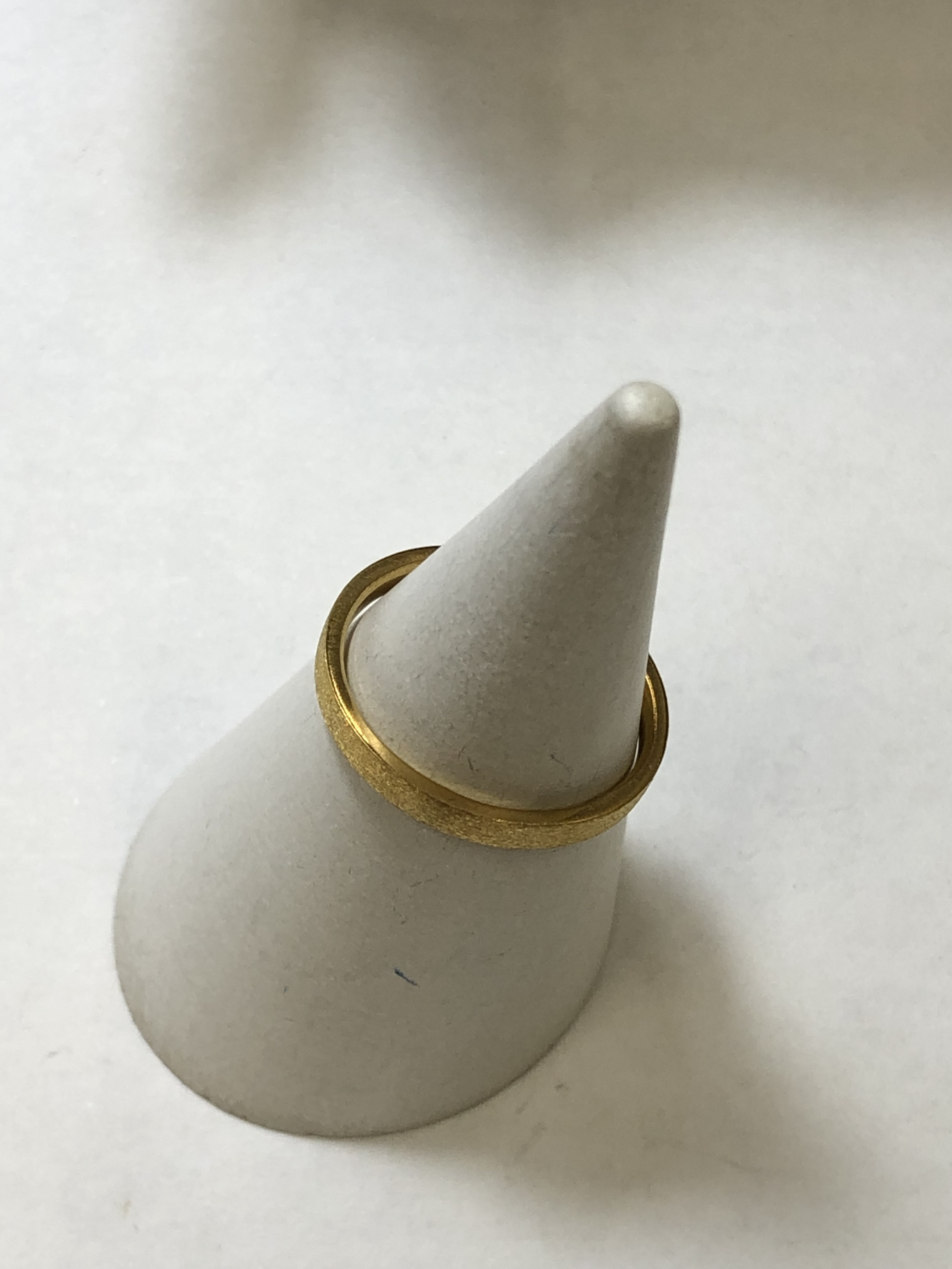 K24 純金　幅2.2mm 平打ちリング　指輪　シンプルリング　艶消し