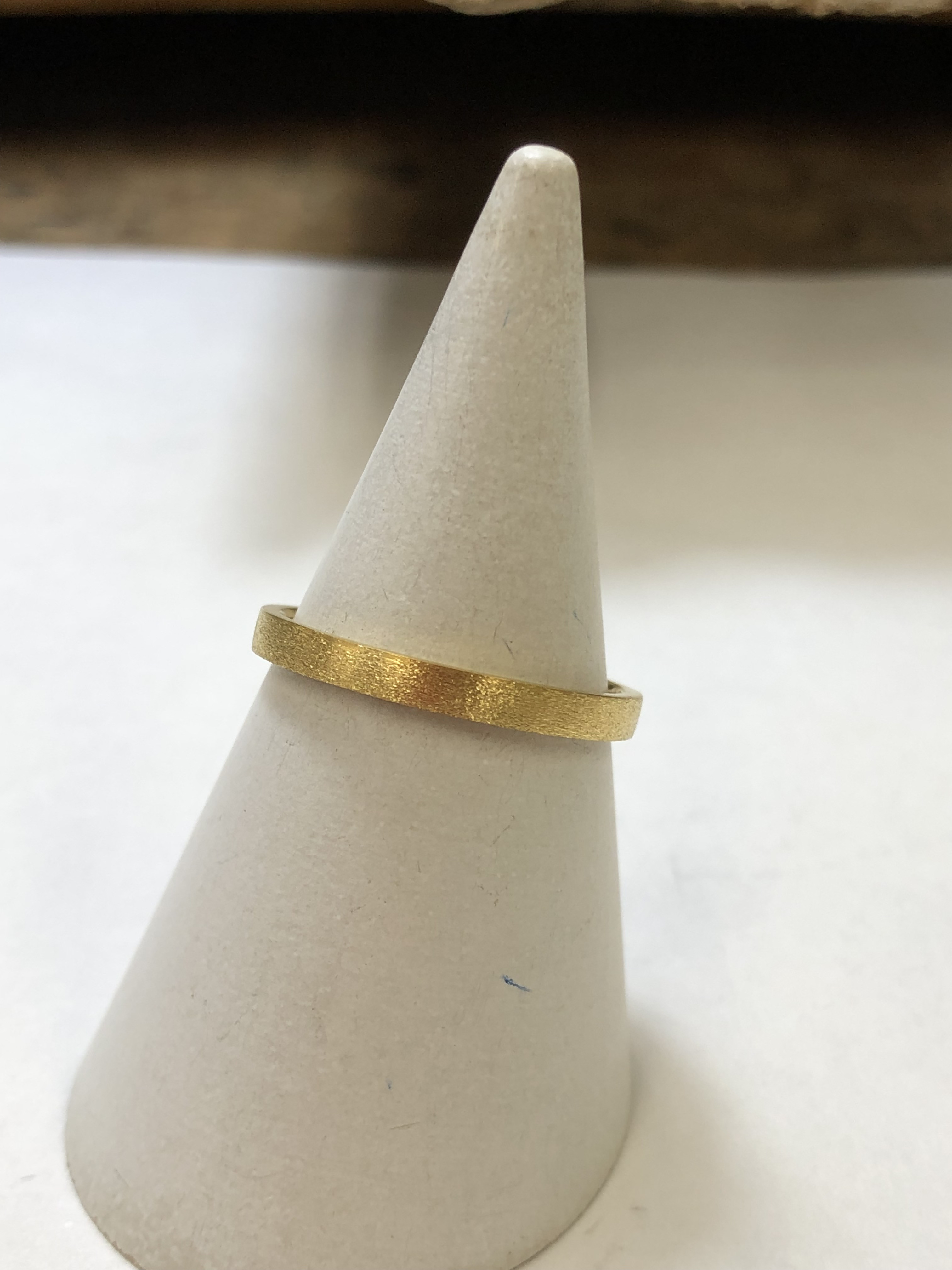 K24 純金　幅2.2mm 平打ちリング　指輪　シンプルリング　艶消し