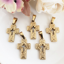 1個 十字架 クロス ステンレス ネックレストップ ペンダントトップ