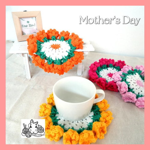 母の日限定】花束コースター2個セット【送料無料】 その他インテリア