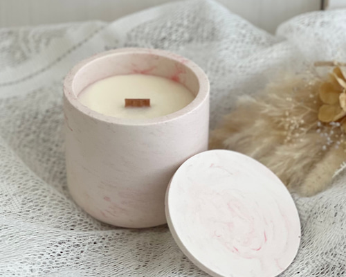 木芯アロマキャンドル ジェスモナイト〈オリエンタルフローラルの香り