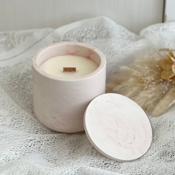 木芯アロマキャンドル ジェスモナイト〈オリエンタルフローラルの香り