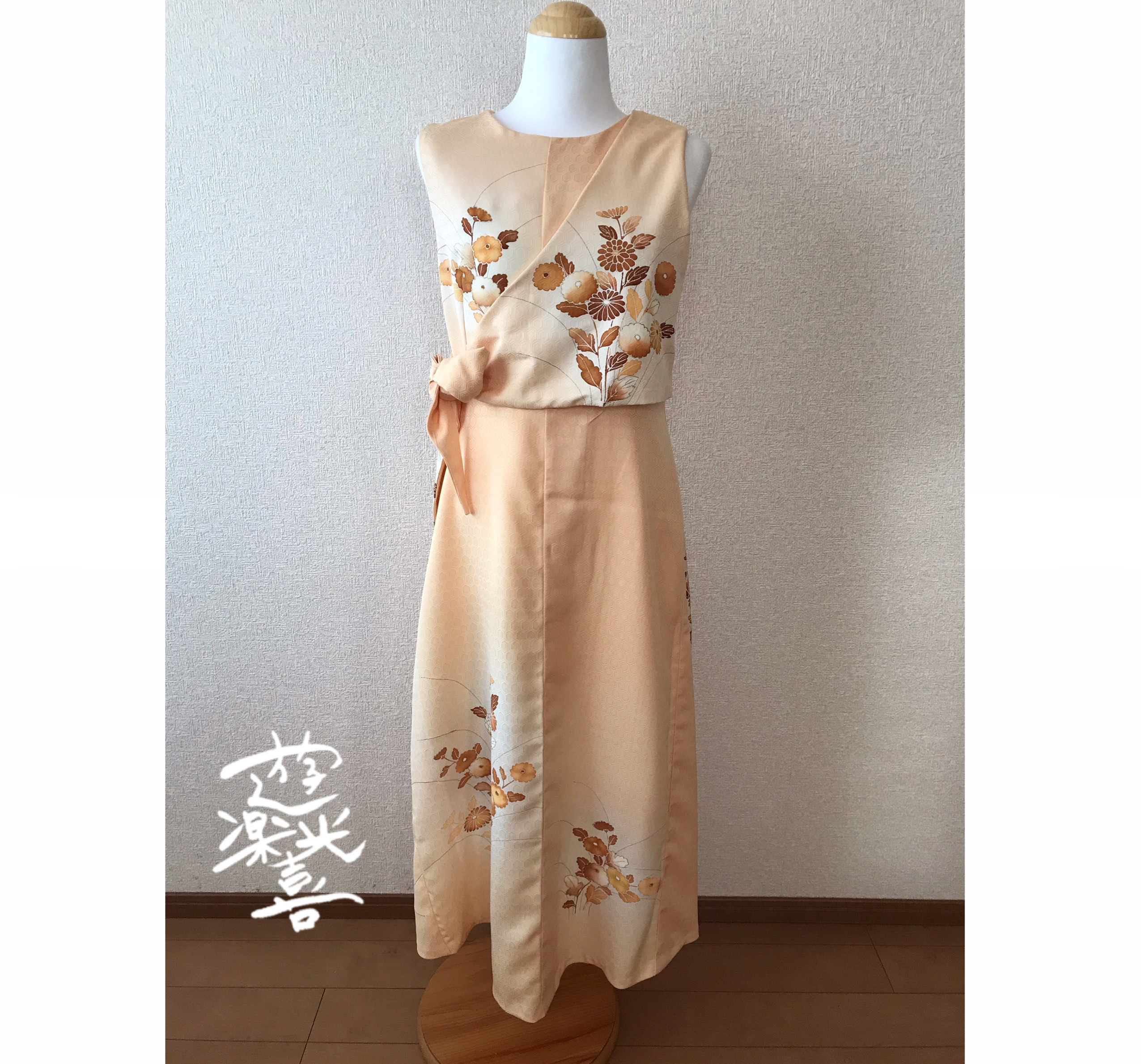 113★訪問着★着物リメイク★ワンピース★M★一点物★