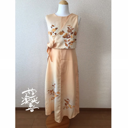 113☆訪問着☆着物リメイク☆ワンピース☆M☆一点物☆ ワンピース 4