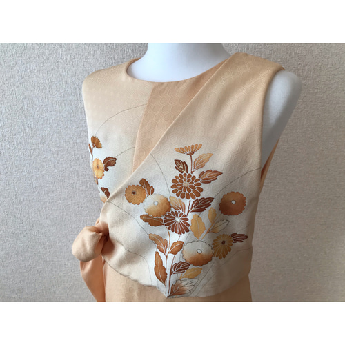 113☆訪問着☆着物リメイク☆ワンピース☆M☆一点物☆ ワンピース 4