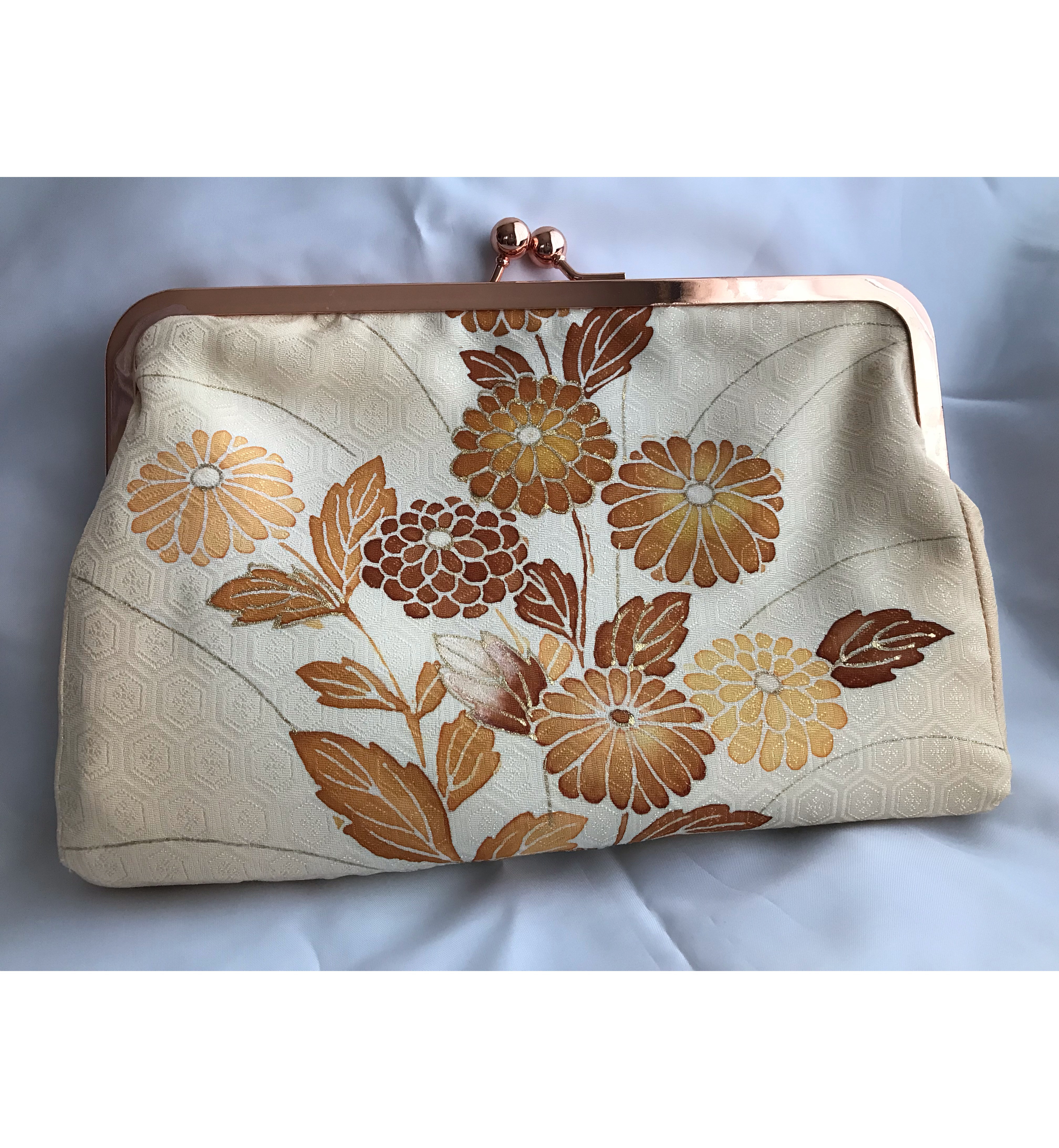 2★訪問着★着物リメイク★がま口クラッチバッグ★一点物