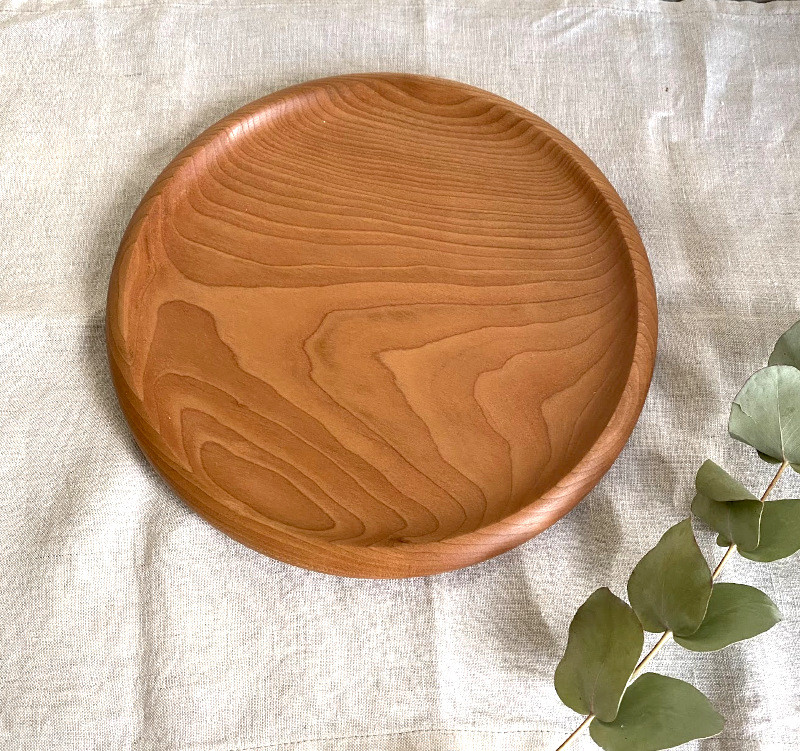 木のうつわ　＜チェリーのパン皿＞　直径23cm