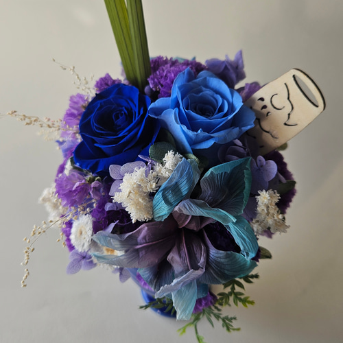 アヤメのアレンジメント プリザーブドフラワー はなさか兄さん 通販