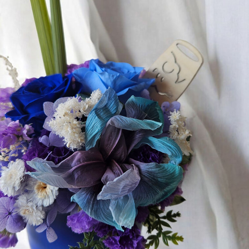 アヤメのアレンジメント プリザーブドフラワー はなさか兄さん 通販