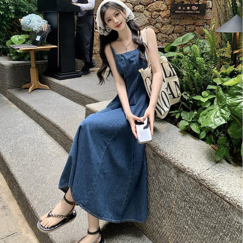 大きいサイズ レディース デニム ワンピース ロング 春夏 秋
