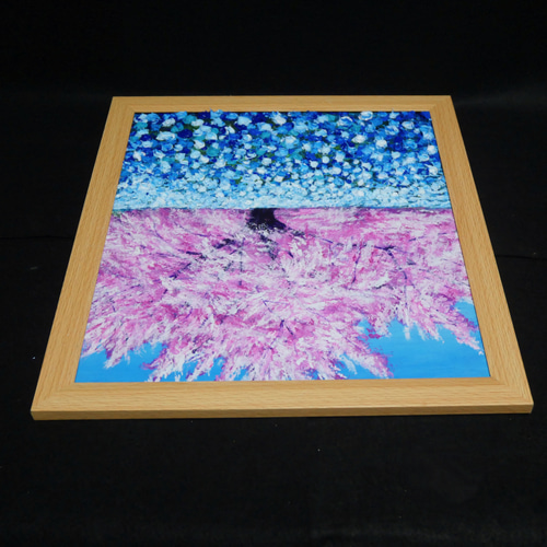 油絵 油彩 油彩画 絵 絵画【桜とネモフィラ】 油絵 油彩 油彩画 絵 絵画 【桜とネモフィラ】 絵画 HR 通販