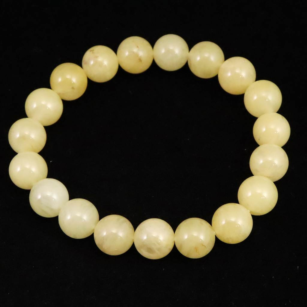 H&E社 サチャロカイエローアゼツライト（AZOZEO) 10mmブレスレット  28.1g #31555