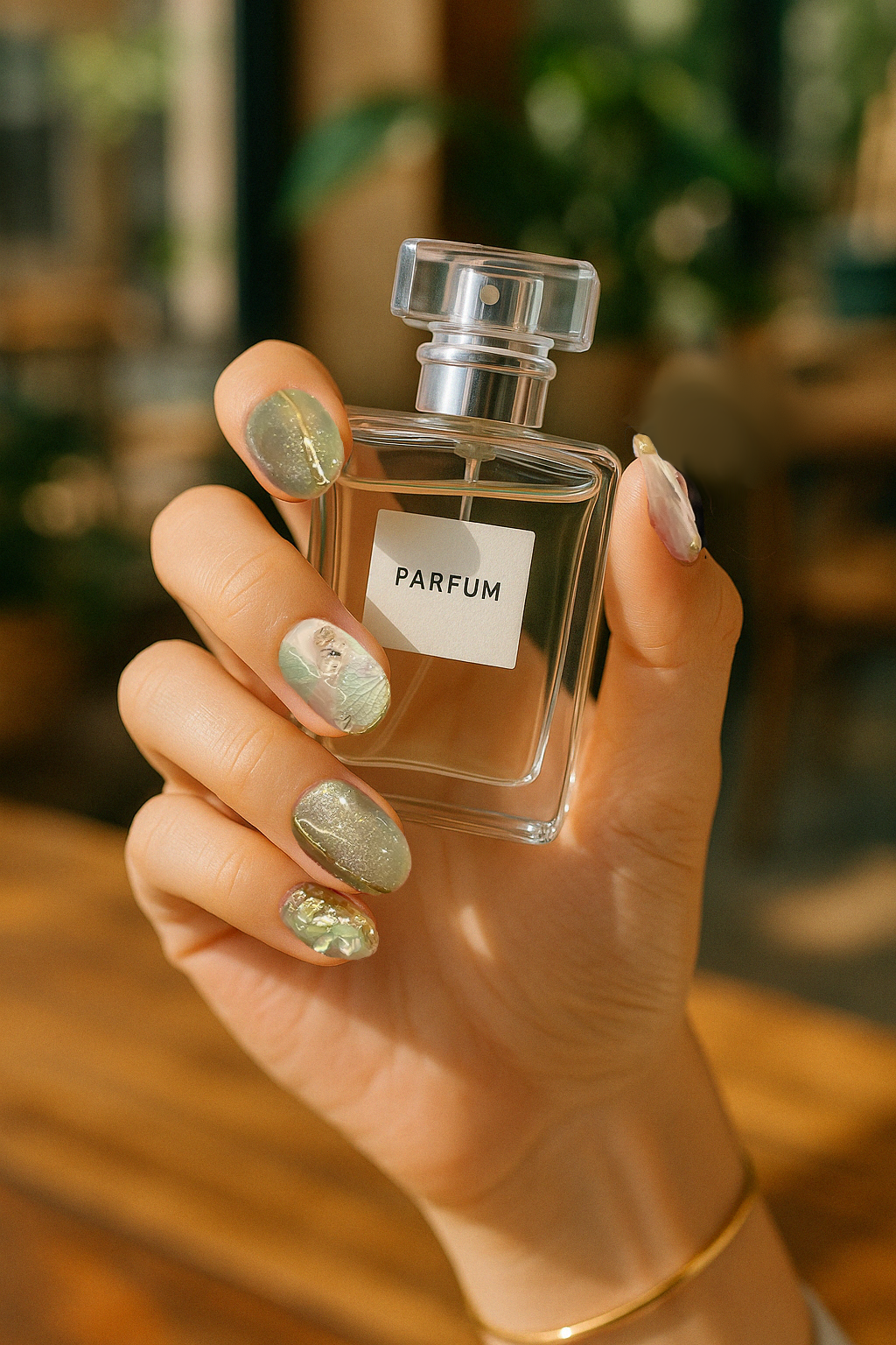 新緑のニュアンスネイル