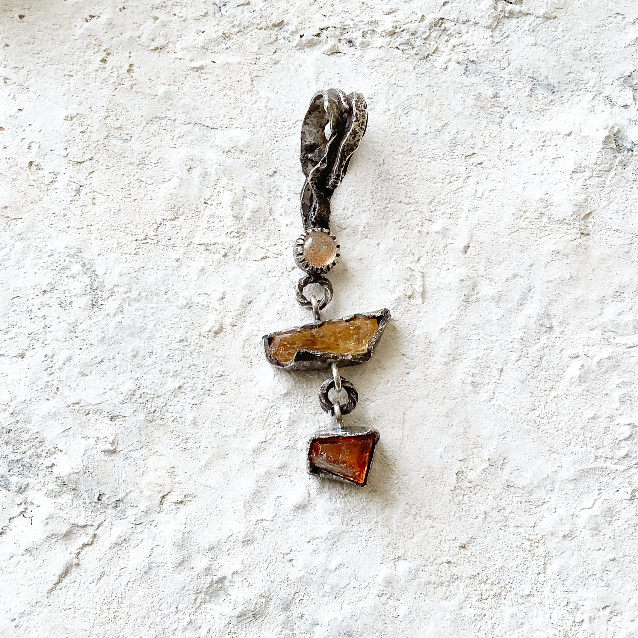 TTペンダント　〇▱▽　サンストーン　インペリアルトパーズ　シトリン