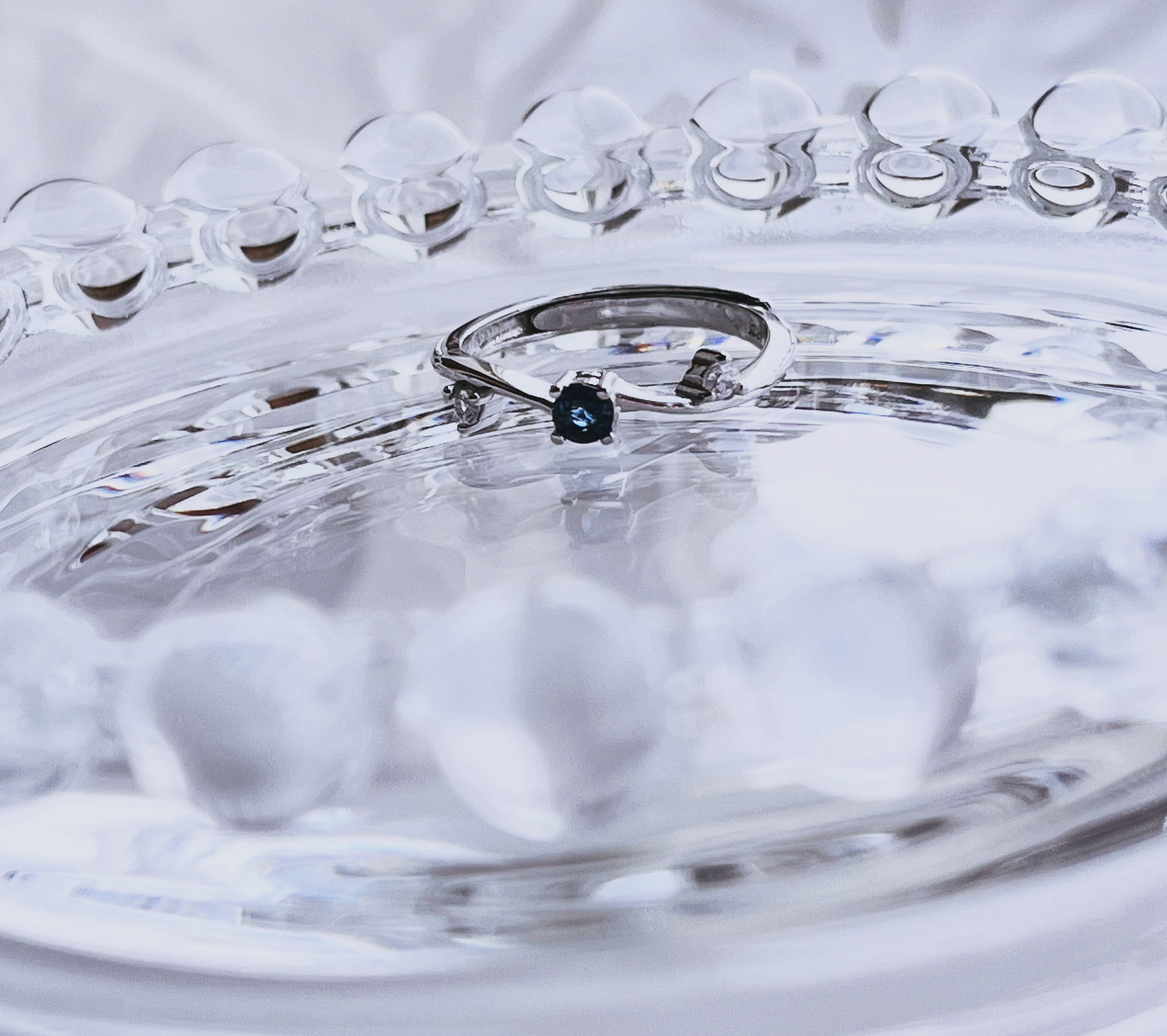 silver925ブルーサファイア☆*:.｡. czレースブリーゼリング【天然石ssサイズ】