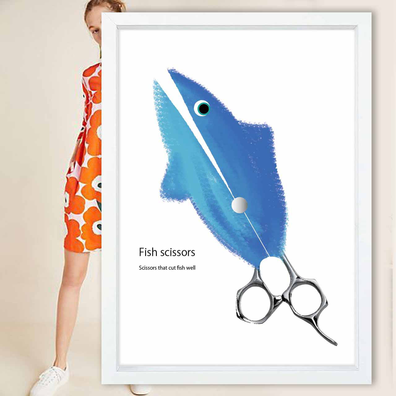 ポップなハサミ　魚　お気に入り9600件突破　2800点以上　ポスター　アートポスター　アートsei検索新着順　3478