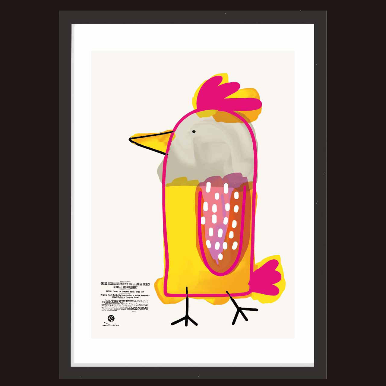 鳥だよ〜　トリ　お気に入り9600件突破　イラスト　ポスター　アート  アートポスター　アート/sei検索　3434