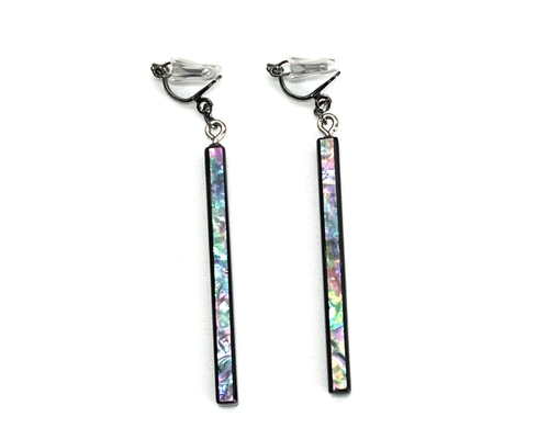 漆と貝の揺れる螺鈿イヤリング5cm イヤリング・ノンホールピアス Atsu