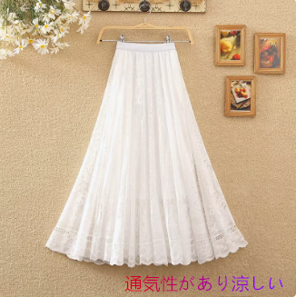 夏のミッドレングスのハイウエストのゆるいスリムで多用途のドレープの大きな揺れの中空のa-lineスカートロングスカートの