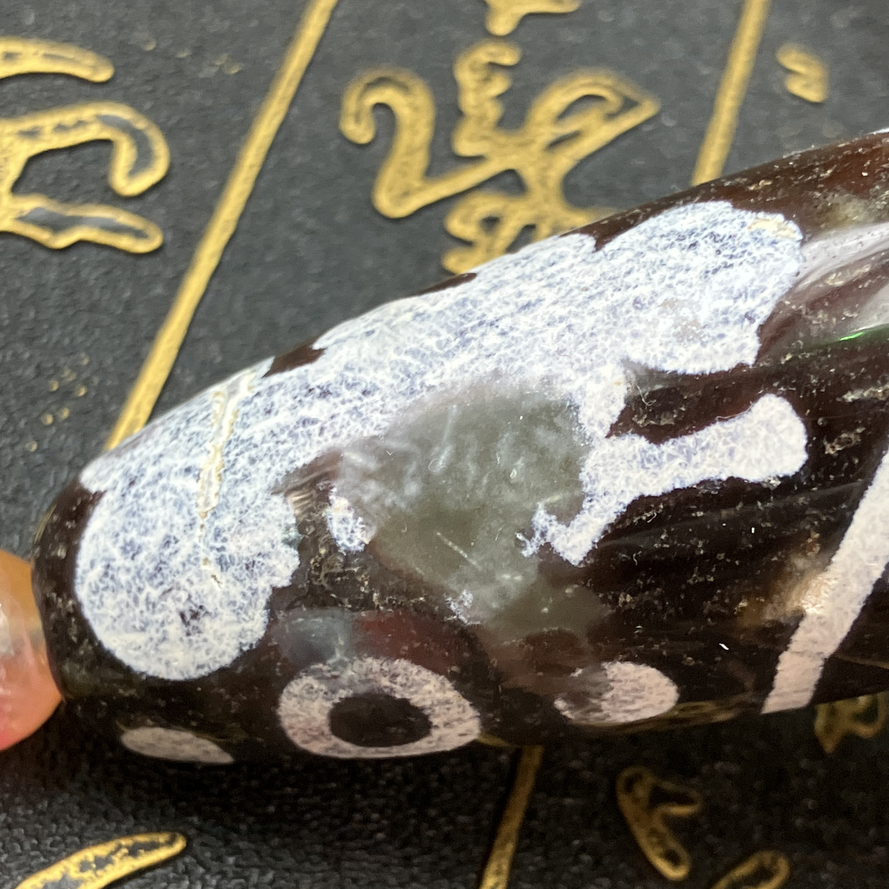 【象雄朱砂天珠】ネックレス 大黑天 星辰天珠 ★赤砂•綠砂