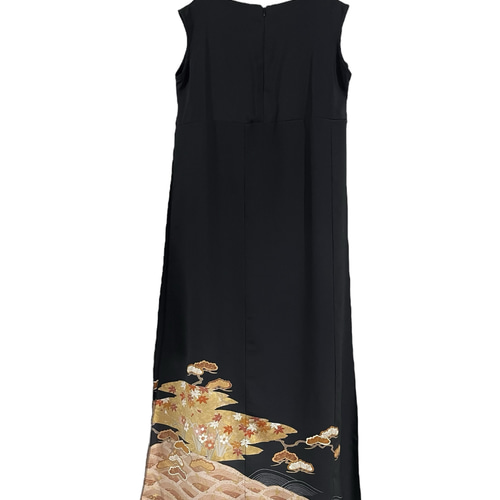 送料無料 着物 リメイク ゆったりなのにほっそりスタイル良く見える 花