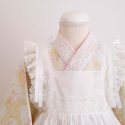 Ribbonエプロン被布《ホワイト》七五三/着物/被布 3枚目の画像