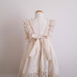 Ribbonエプロン被布《ホワイト》七五三/着物/被布 5枚目の画像