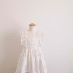 Ribbonエプロン被布《ホワイト》七五三/着物/被布 4枚目の画像