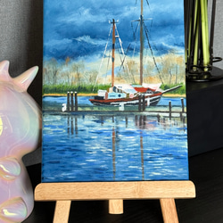 バラ園」 手描き 油絵 油彩画 風景画 原画 キャンバス 印象派 絵画 詩