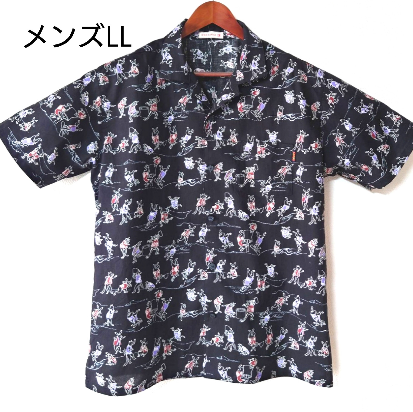 鳥獣戯画　蛙と兎　メンズLL