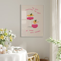 アートポスター 英語カクテルアート 友達と乾杯モチーフ 北欧ミニマルモダン感調 6575 7枚目の画像